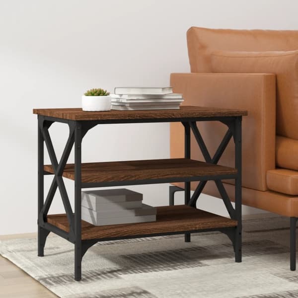 Soffbord brun ek 55x38x45 cm konstruerat trä