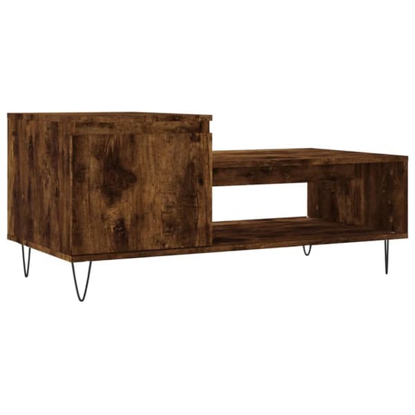 Soffbord rökfärgad ek 100x50x45 cm konstruerat trä