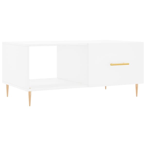 Soffbord vit 90x50x40 cm konstruerat trä