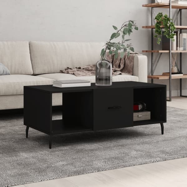 Soffbord svart 102x50x40 cm konstruerat trä