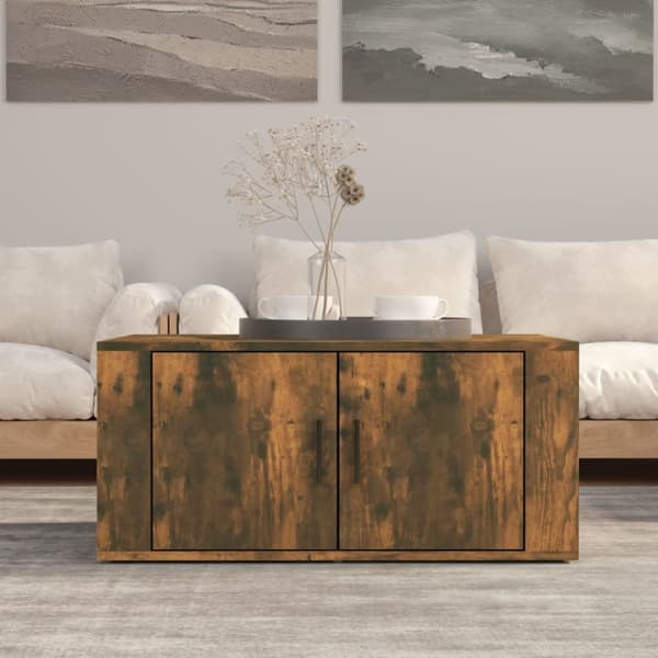 Soffbord rökfärgad ek 80x50x36 cm konstruerat trä