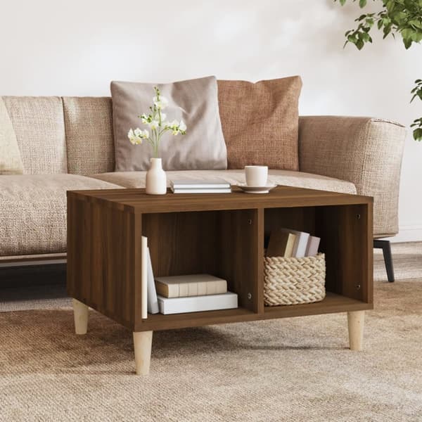 Soffbord brun ek 60x50x36,5 cm konstruerat trä