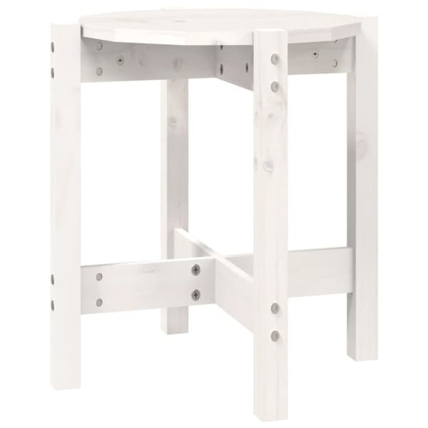 Soffbord vit Ø 42,5x45 cm massiv furu