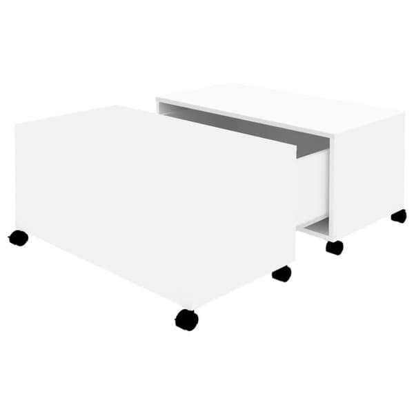 Soffbord vit 75x75x38 cm konstruerat trä