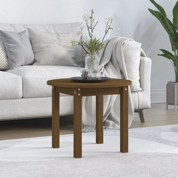 Soffbord honungsbrun Ø 55x45 cm massiv furu