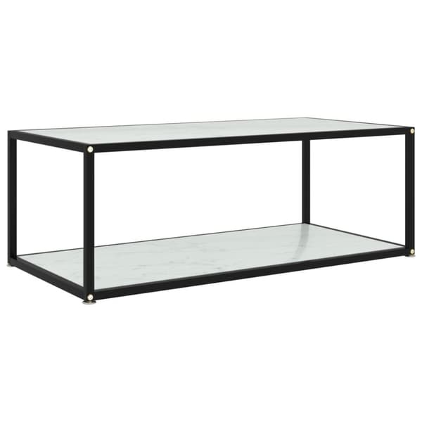 Soffbord vit 100x50x35 cm härdat glas