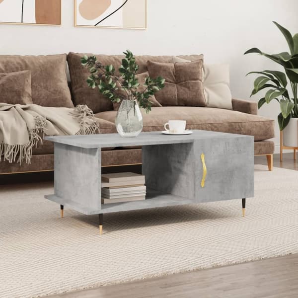 Soffbord betonggrå 90x50x40 cm konstruerat trä