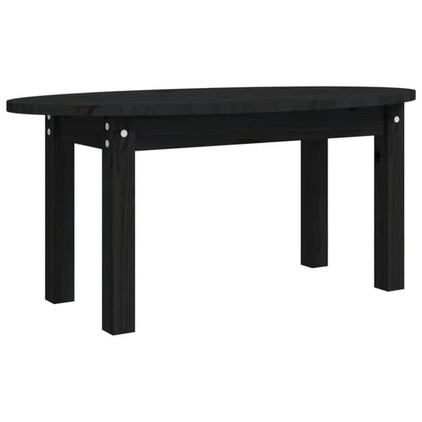 Soffbord svart 80x40x35 cm massiv furu