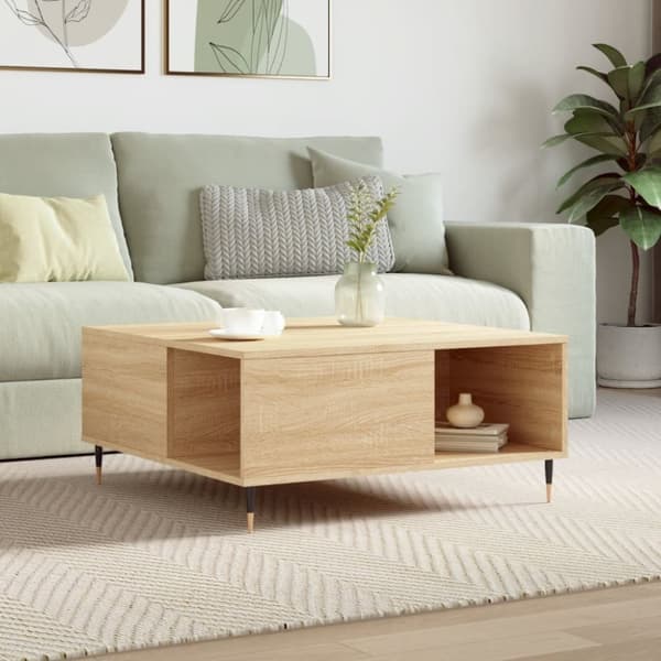 Soffbord sonoma-ek 80x80x36,5 cm konstruerat trä