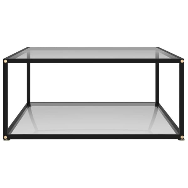Soffbord genomskinligt 80x80x35 cm härdat glas