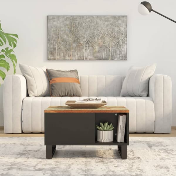 Soffbord 60x50x35 cm massivt återvunnet trä