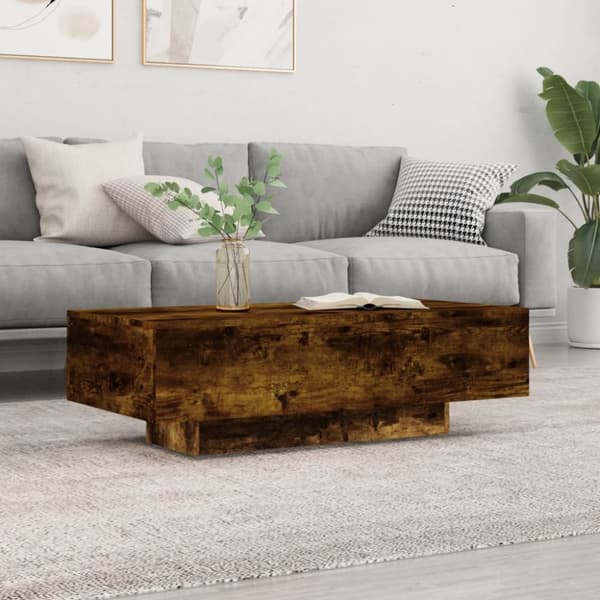 Soffbord rökfärgad ek 100x49,5x31 cm konstruerat trä
