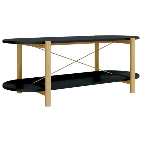 Soffbord svart 110x48x40 cm konstruerat trä
