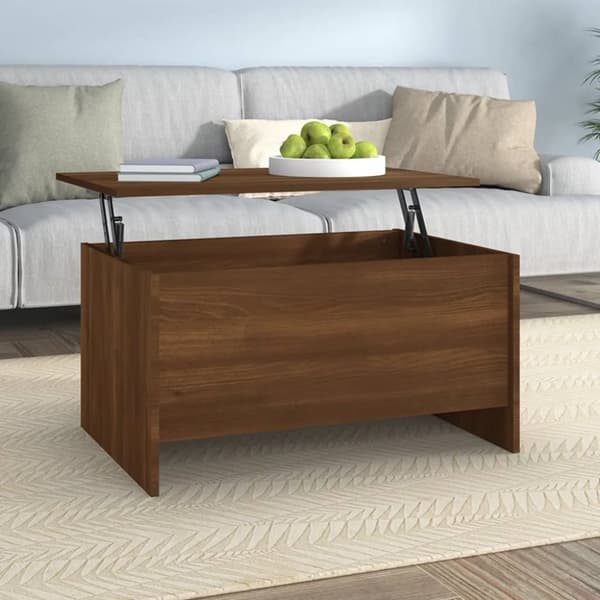 Soffbord brun ek 80x55,5x41,5 cm konstruerat trä
