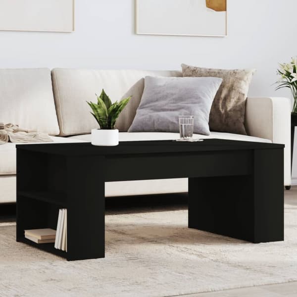 Soffbord svart 102x55x42 cm konstruerat trä