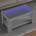 Miniatyrbild 1 av 2: Soffbord med LEDs grå sonoma 93x53x45 cm konstruerat trä