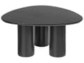 Miniatyrbilde 6 av 10: Sofabord Svart MDF 75 x 36 cm Buet trekantform Lav høyde Moderne og minimalistisk stil Stue Salongbord