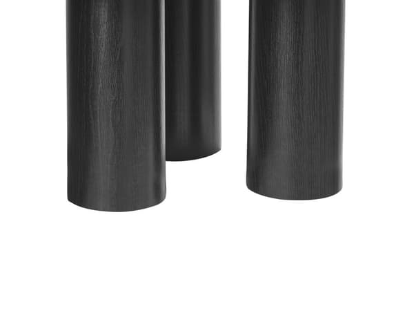 Sofabord Svart MDF 75 x 36 cm Buet trekantform Lav høyde Moderne og minimalistisk stil Stue Salongbord