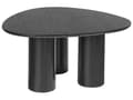 Miniatyrbilde 1 av 10: Sofabord Svart MDF 75 x 36 cm Buet trekantform Lav høyde Moderne og minimalistisk stil Stue Salongbord
