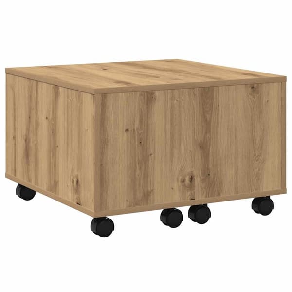 Soffbord artisan ek 60x60x38 cm konstruerat trä