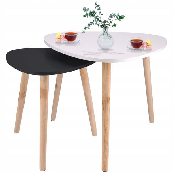 Uppsättning av svarta och vita soffbord