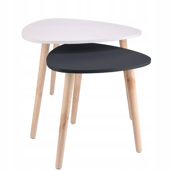 Uppsättning av svarta och vita soffbord