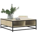Miniatyrbillede 4 af 10: sofabord 80x80x30 cm konstrueret træ og metal sonoma-eg