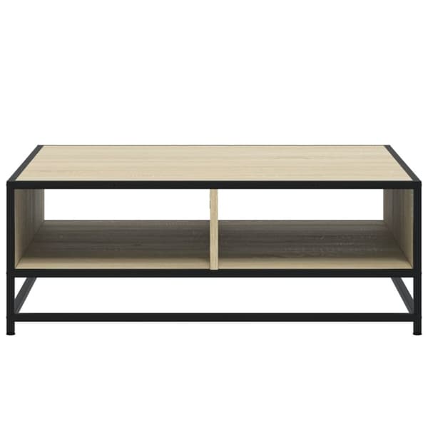 sofabord 80x80x30 cm konstrueret træ og metal sonoma-eg
