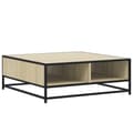 Miniatyrbillede 2 af 10: sofabord 80x80x30 cm konstrueret træ og metal sonoma-eg