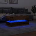 Miniatyrbillede 5 af 10: sofabord med LED-lys 90x50x40 cm gammelt trælook