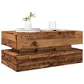 Miniatyrbillede 6 af 10: sofabord med LED-lys 90x50x40 cm gammelt trælook