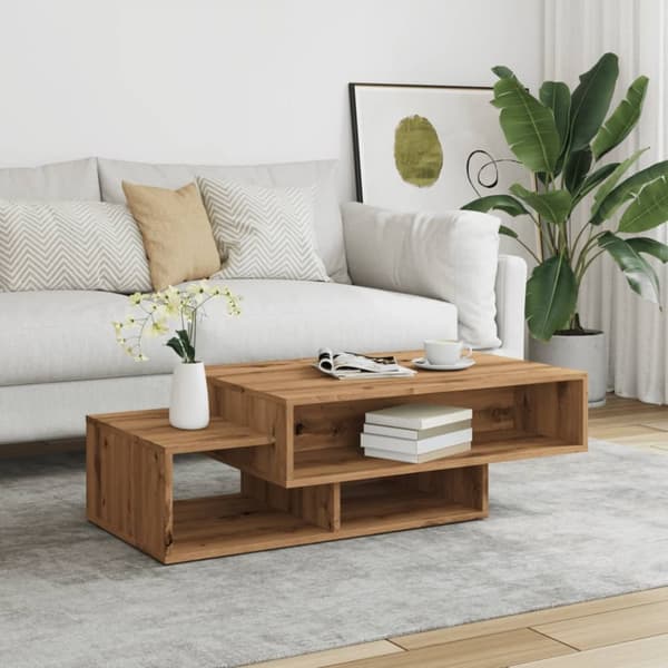 sofabord 105x55x32 cm konstrueret træ kunsteg