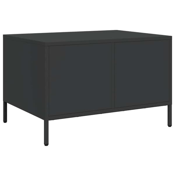 sohvapöytä musta 68,5x50x43,5 cm kylmävalssattua terästä