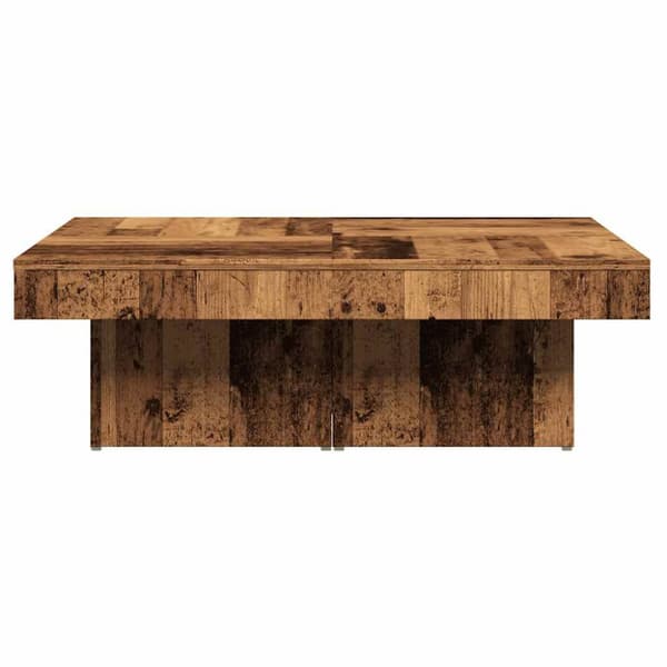 Soffbord åldrat trä 90x90x28 cm konstruerat trä