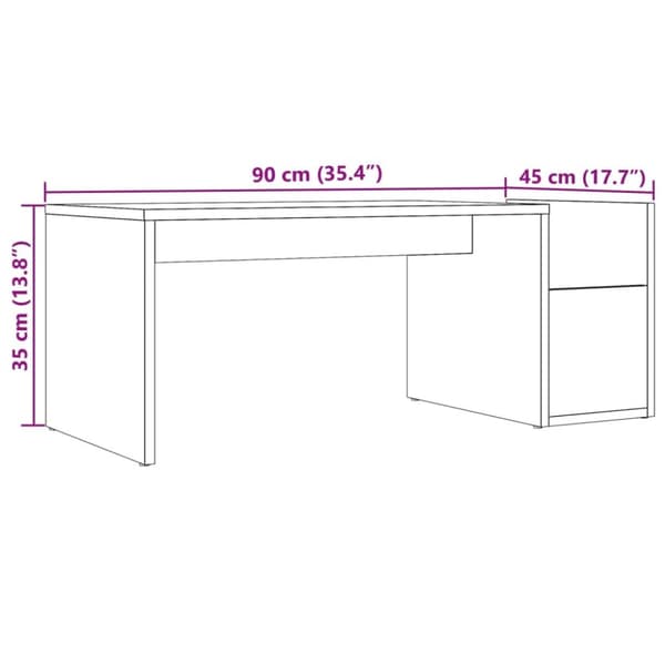 Soffbord artisian ek 90x45x35 cm konstruerat trä
