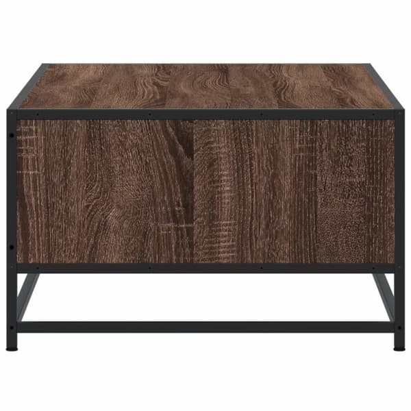 Sohvapöytä ruskea tammi 100x57x35 cm tekninen puu ja metalli