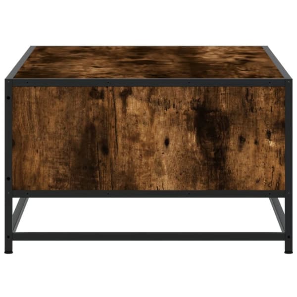 sofabord 100x57x35 cm konstrueret træ og metal røget egetræ
