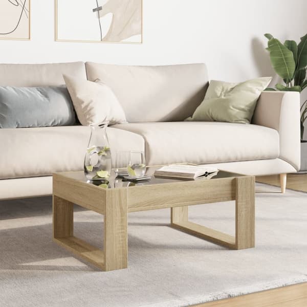 Sohvapöytä Infinity LED-valoilla Sonoma-tammi 70x53x30 cm