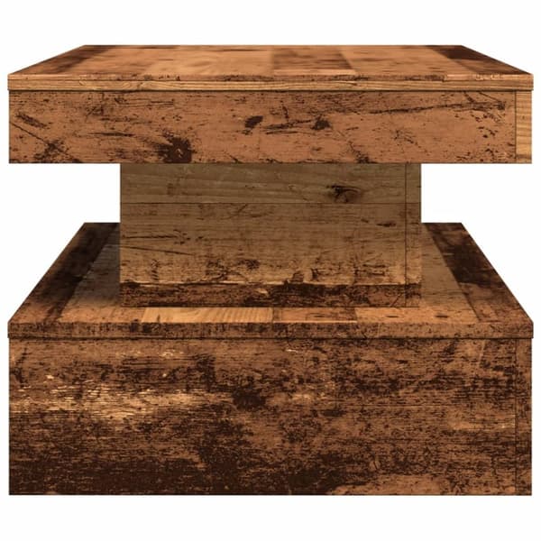 Soffbord med LED gammalt trä 90x50x40 cm