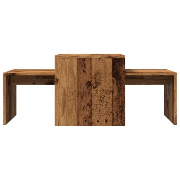 Soffbord set åldrat trä 100x48x40 cm konstruerat trä