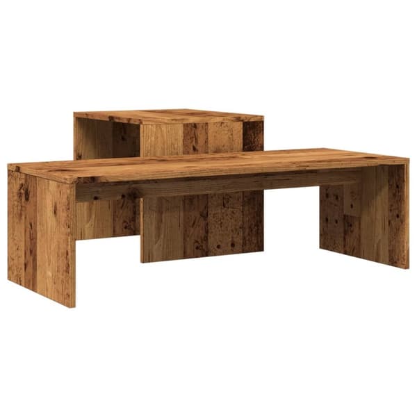 Soffbord set åldrat trä 100x48x40 cm konstruerat trä