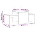 Miniatyrbild 10 av 10: Soffbord set åldrat trä 100x48x40 cm konstruerat trä