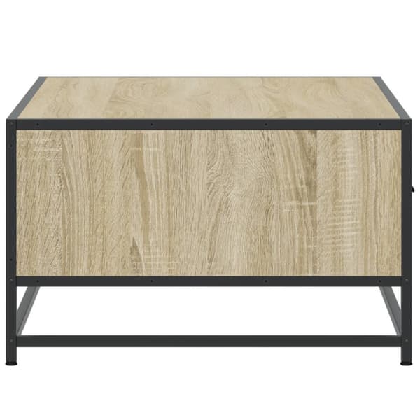 sofabord 90x57x35 cm konstrueret træ og metal sonoma-eg