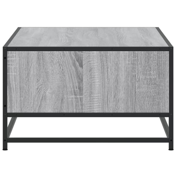sofabord 100x57x35 cm konstrueret træ og metal grå sonoma-eg