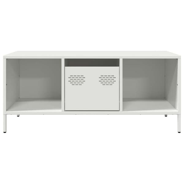 Soffbord vit 101,5x50x43,5 cm kallvalsat stål