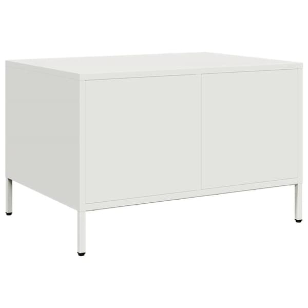 Soffbord vit 68,5x50x43,5 cm kallvalsat stål