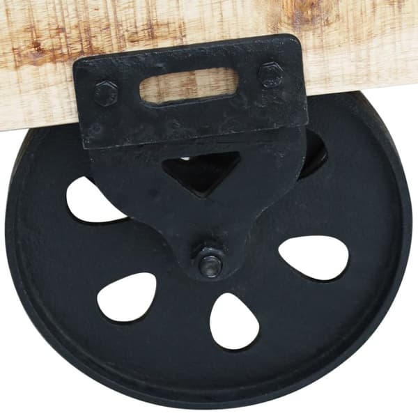 Soffbord med hjul industriell stil mangoträ