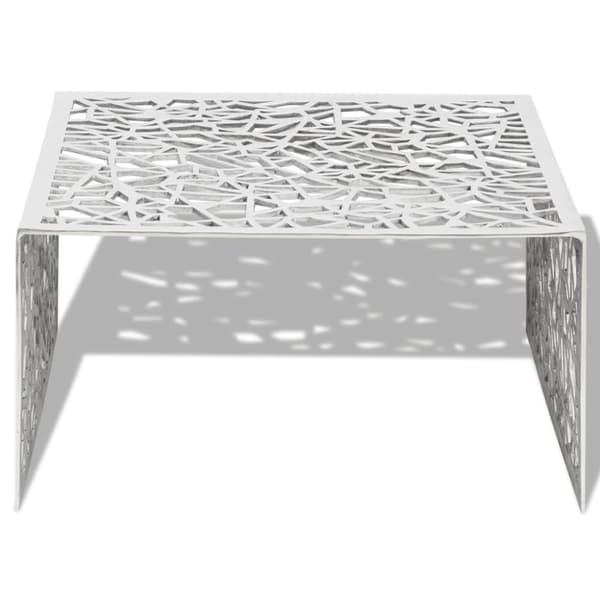 Soffbord geometrisk design aluminium silver