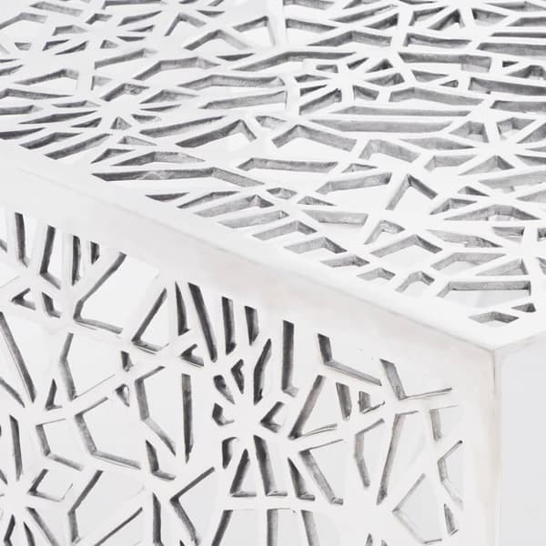 Soffbord geometrisk design aluminium silver