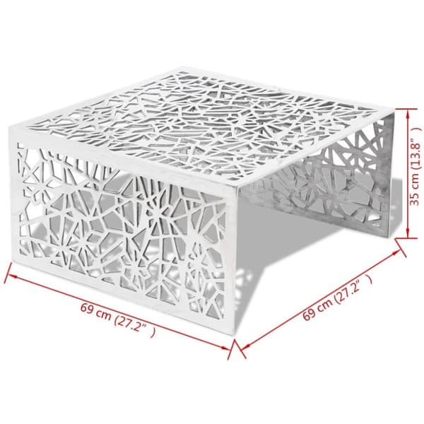Soffbord geometrisk design aluminium silver